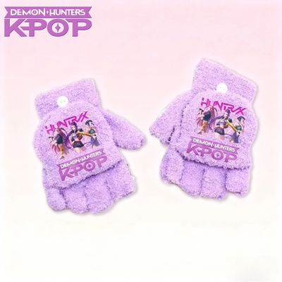 KPop Demon Hunters Children Fingerless Gloves Winter Casual
