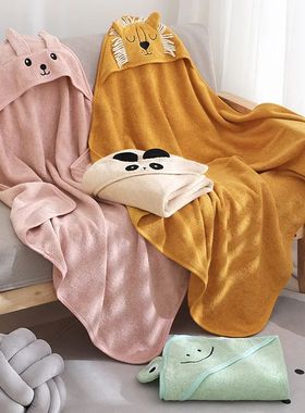 Cotton Baby Robe Bath Towel Cartoon Hoodies Cloak for Childr