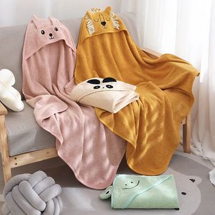 Cotton Baby Robe Bath Towel Cartoon Hoodies Cloak for Childr