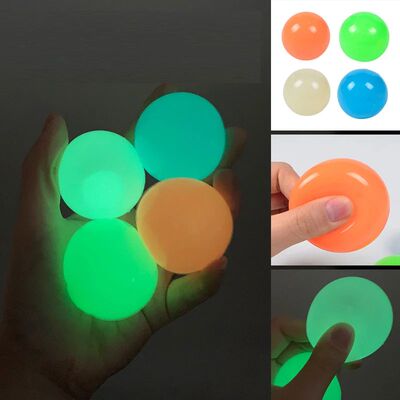3/6Pcs Sticky Wall Balls Ceiling Balls Stress Relief Luminou