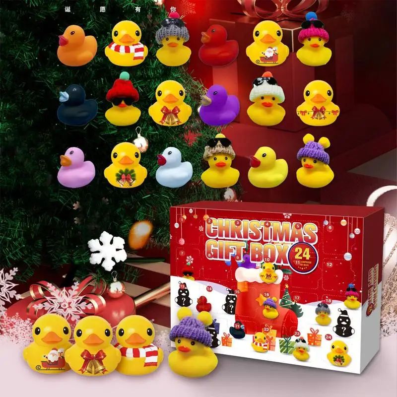 2024 Christmas Advent Calendar Rubber Duck Baby Bath Toys 24