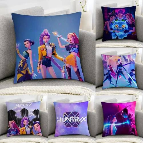 K-kpop D-Demon H-Hunters Pillow Case Sofa Decorative Home Do