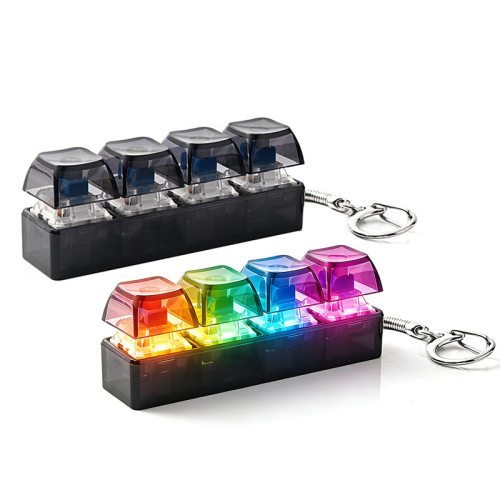 Glowing Stress-relief Button Keychain, Macaron?colored Decom