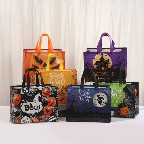 Halloween Gift Bags Nonwoven Reusable Tote for Trick or Trea