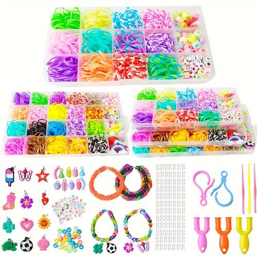 10-40  Rubber  Bands Hand Weaving DIY Colorful Rubber Band B