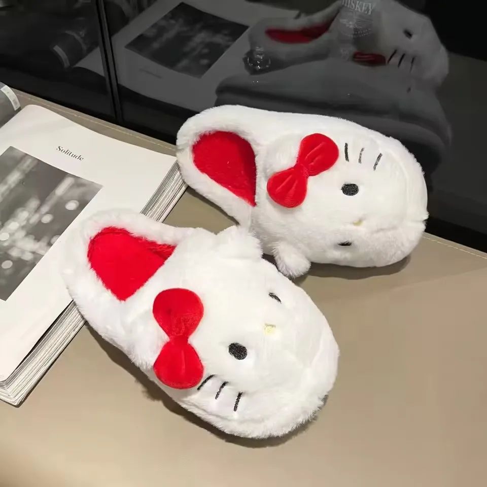 Sanrio Kawaii Plush Slippers Hello Kittys Cute Student Autum