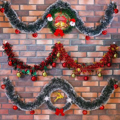 2/4MGreen Christmas Tree Decoration Ribbon Garland Christmas
