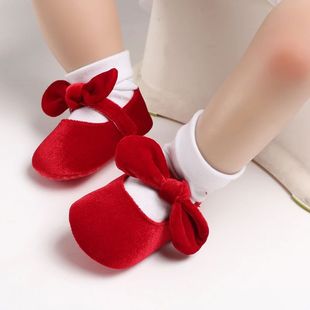 0-18M Newborn Infant Baby Girls Shoes Velvet Red Christmas 0
