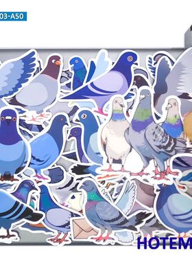 20/30/50PCS Pigeons Stickers Cute Bird Dove Cartoon Pattern
