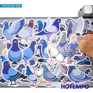 Pigeons Stickers Cartoon Pattern Dove 50PCS Bird Cute