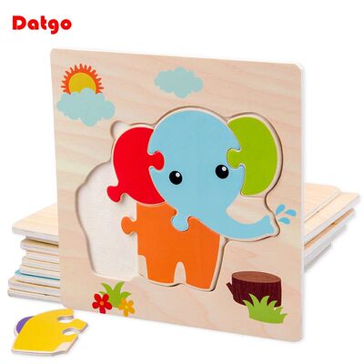 Baby Wooden 3D Puzzles Tangram Shapes Learning Educational C
