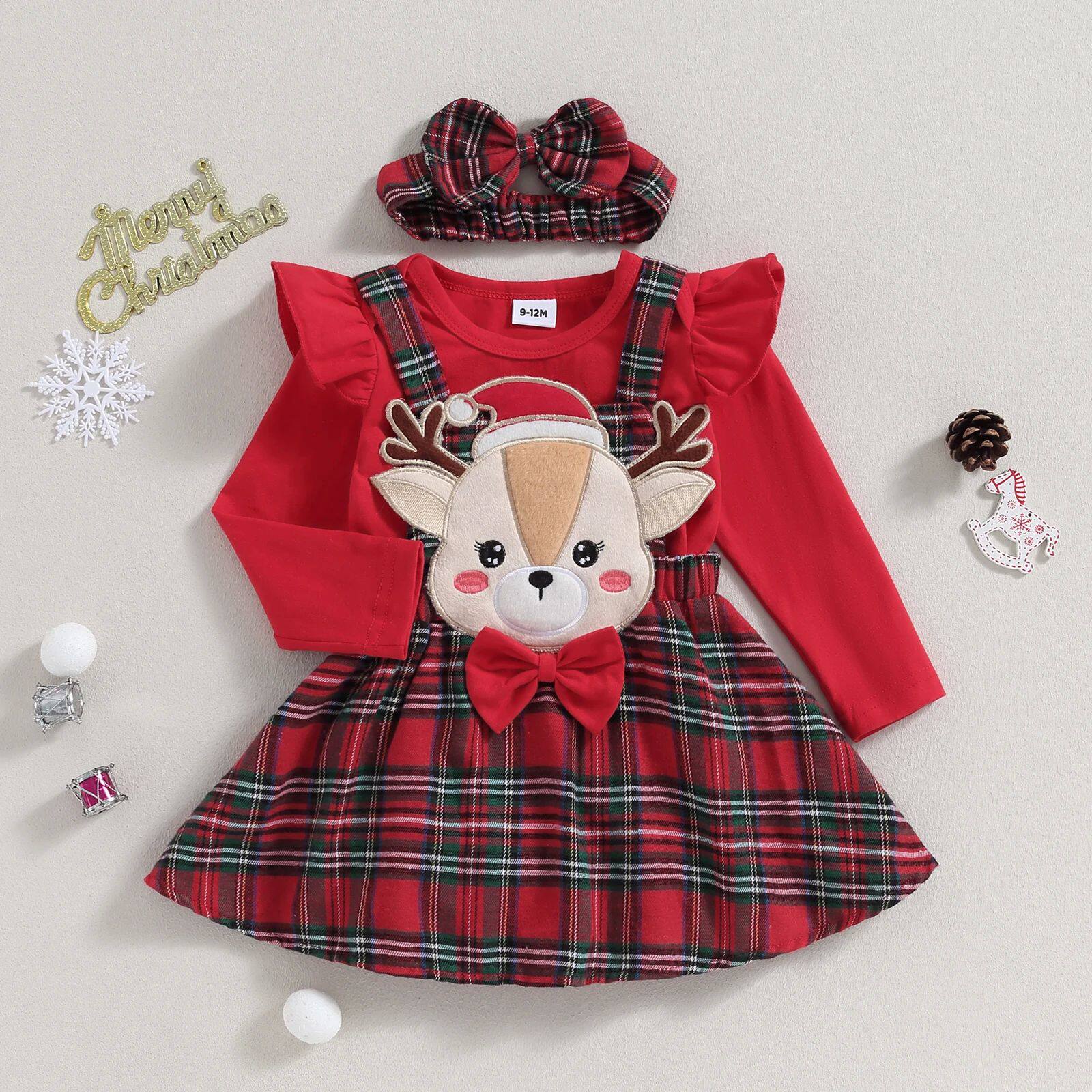 ma&baby 0-18M Christmas Newborn Infant Baby Girl Clothes Set