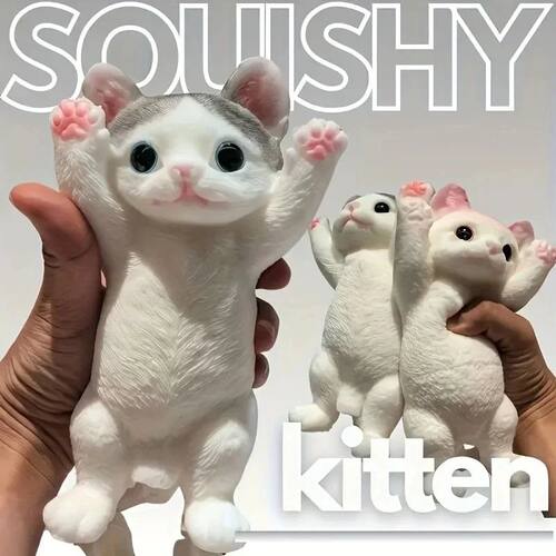 Cat Squishy Squeeze Toys Kawaii Handmade Cat Animal Fufu Sen