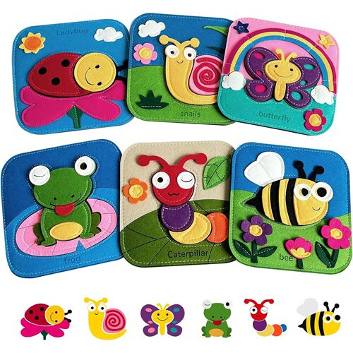 Montessori Toy Giraffe Busy Board 3D Felt Book For Fine Moto