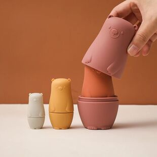 Silicone Matryoshka Stacking Toy Russian Nesting Dolls Baby