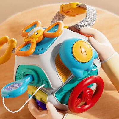 Baby Busy Board Cube Montessori Sensory Toys for Toddler Edu