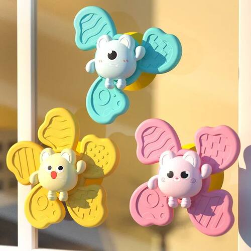Baby Bath Toys Funny Bathing Sucker Spinner Suction Cup Cart