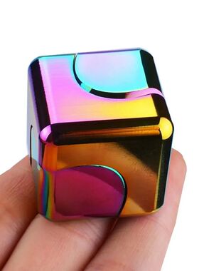 Alloy Cube Spinner Fingertip Gyroscope Fidget Anti Stress To