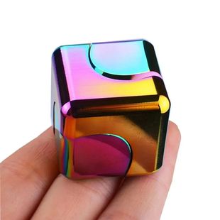 Alloy Cube Spinner Fingertip Gyroscope Fidget Anti Stress To