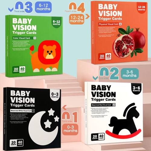 Baby Visual Stimulation Cards Montessori High Contrast Flash