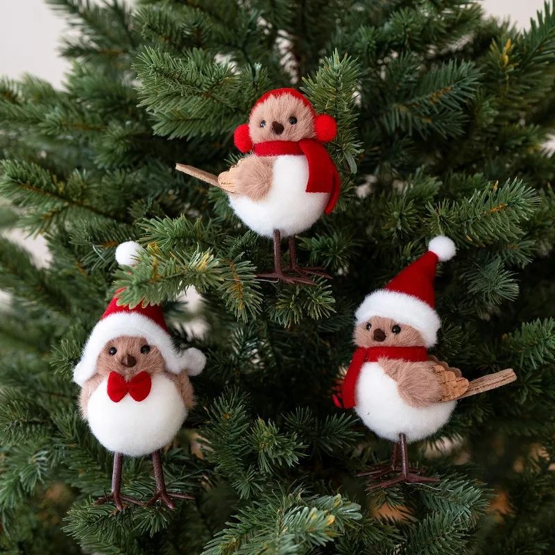 Cute Animal White Bird Christmas Tree Pendant Home Decoratio