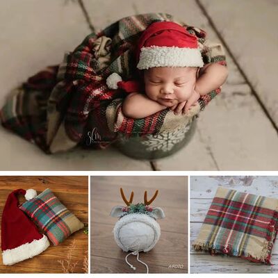 Baby Christmas Hat Reindeer Newborn Photography Props Access