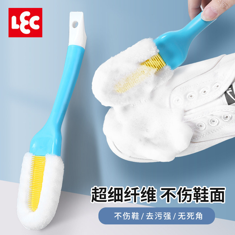 lec日本软毛硅胶家用长柄鞋刷子图片