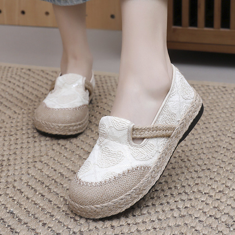 老北京布鞋女2025新款小香风渔夫鞋厚底软底舒适棉麻鞋懒人一脚蹬,女鞋,传统布鞋,淘宝优惠券,粉丝福利购,淘宝优惠卷