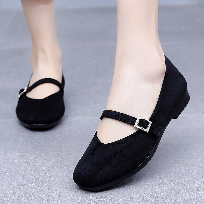 老北京布鞋女士平底单鞋豆豆鞋透气防滑黑色上班工作鞋软底不累脚,女鞋,传统布鞋,淘宝优惠券,粉丝福利购,淘宝优惠卷