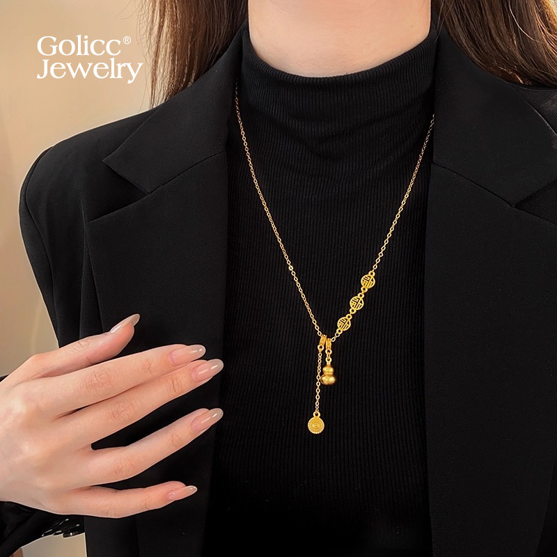 古里雅古法沙金葫芦项链高级感