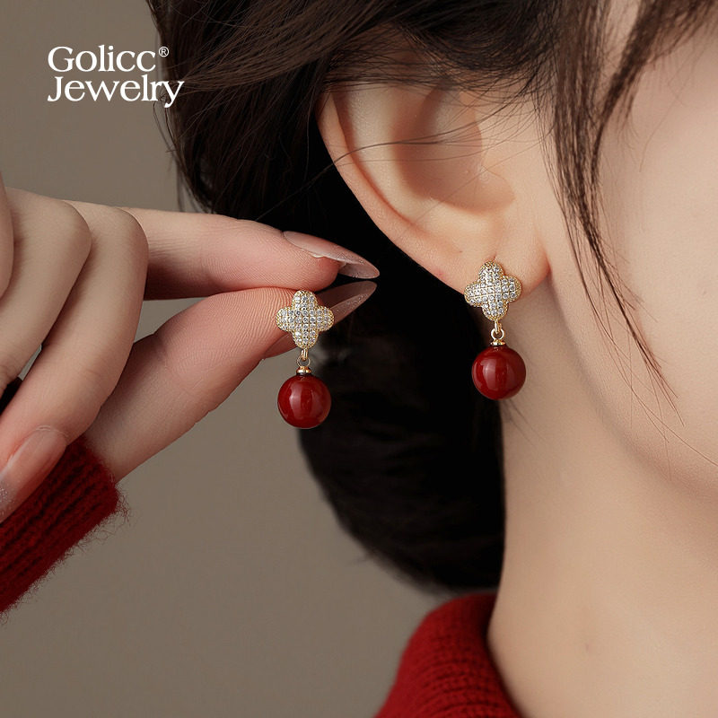 金色满钻四叶草珍珠耳环女高级感耳饰适合冬天的耳钉2026新款爆款,饰品/流行首饰/时尚饰品新,耳环,淘宝优惠券,粉丝福利购,淘宝优惠卷