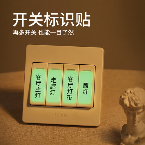 精臣自粘夜光开关贴纸防水