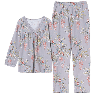 2023年新款睡衣女秋纯棉长袖套装