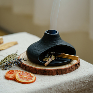 能量草仗香薰炉烟囱壁炉白鼠尾草圣木草仗燃熏托盘摆件氛围扩香炉