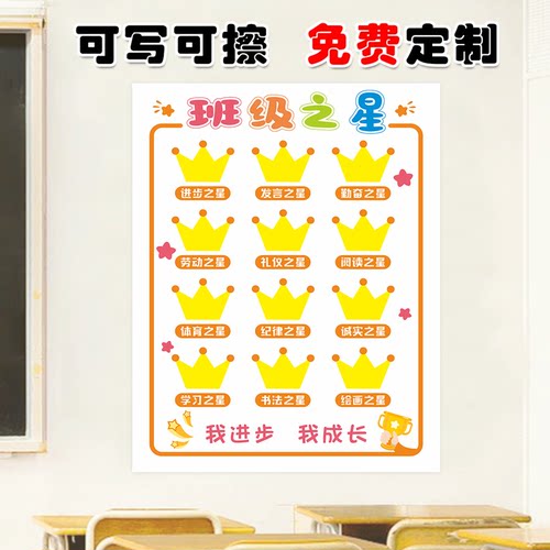 班级之星光荣榜评比栏教室墙贴