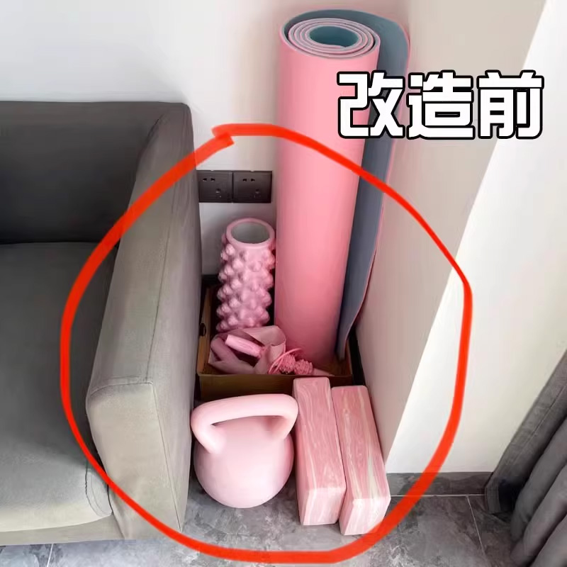 瑜伽垫收纳筐家用带轮健身运动器材收纳筒篮球羽毛球可折叠备菜盘