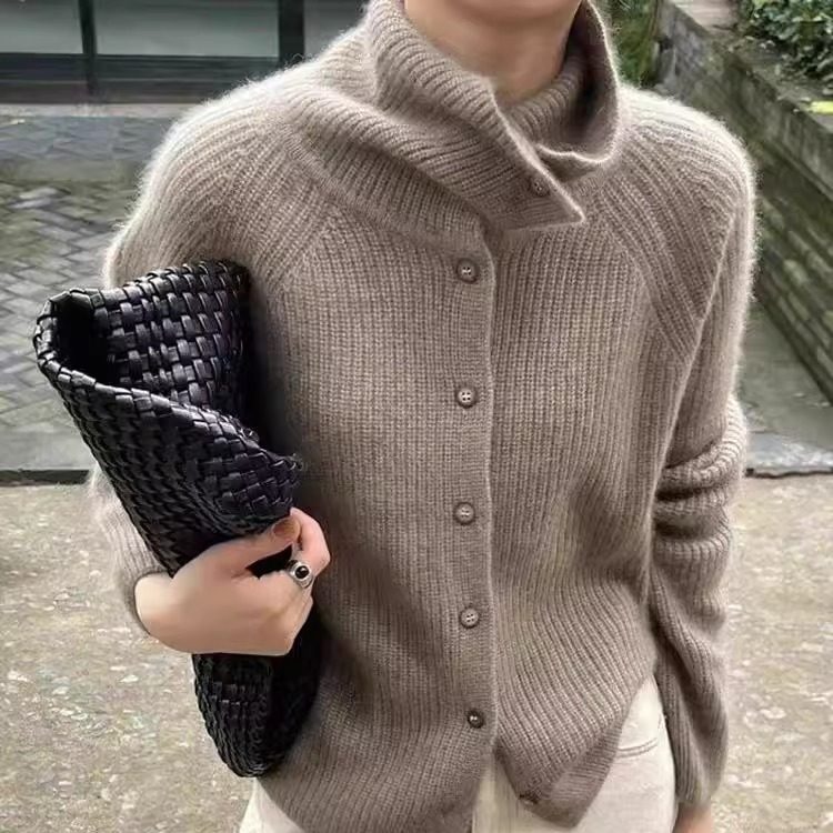 25早秋高领山羊绒开衫女欧货宽松加厚毛衣单排扣慵懒风针织外套,女装/女士精品,羊绒衫,淘宝优惠券,粉丝福利购,淘宝优惠卷