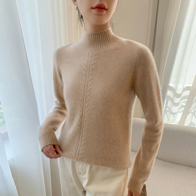 半高领保暖山羊绒针织衫打底毛衣