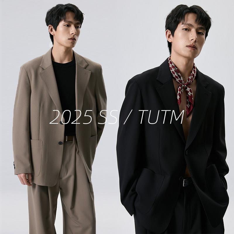 TUTM男装 易打理休闲西服外套男士2026新款春秋季西装夹克套装