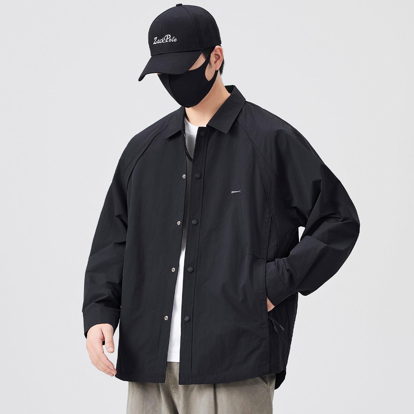 衬衫式翻领外套男春秋季2026新款休闲工作服夹克男士薄款上衣服潮