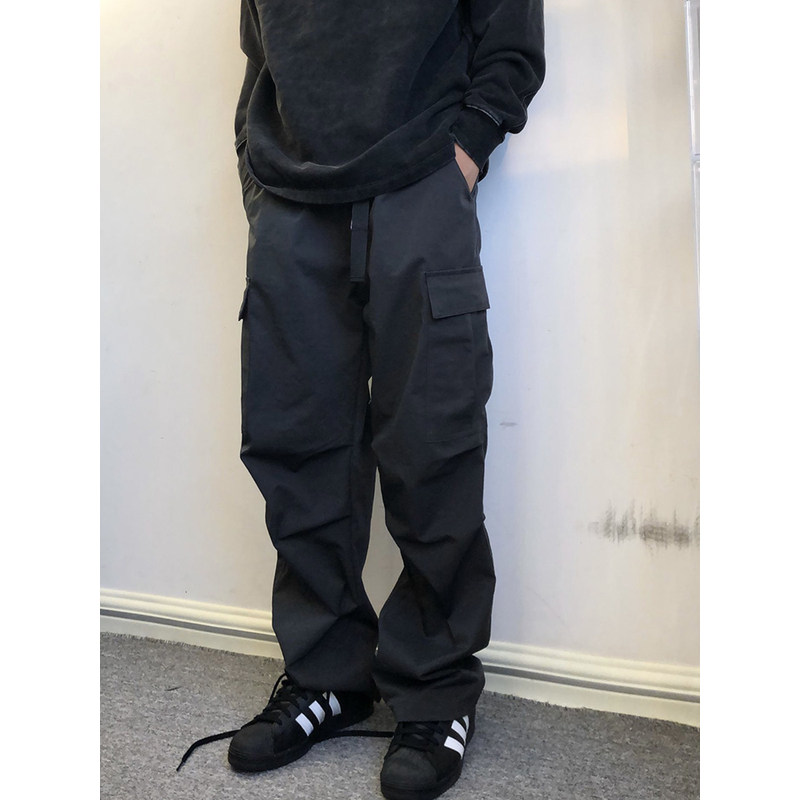 soxiox秋季机能美式伞兵裤男工装潮牌大码宽松日系复古hiphop裤子