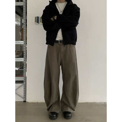 INKNOTS水洗廓形宽松弯刀裤男女潮牌美式复古工装裤休闲香蕉裤