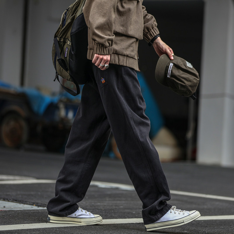 春秋季基础款纯色直筒工装裤男潮牌INS宽松大码哈伦锥形休闲长裤