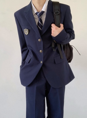 木村叔dk日系制服西装外套男士夏季中长款休闲西服女学生西裤套装