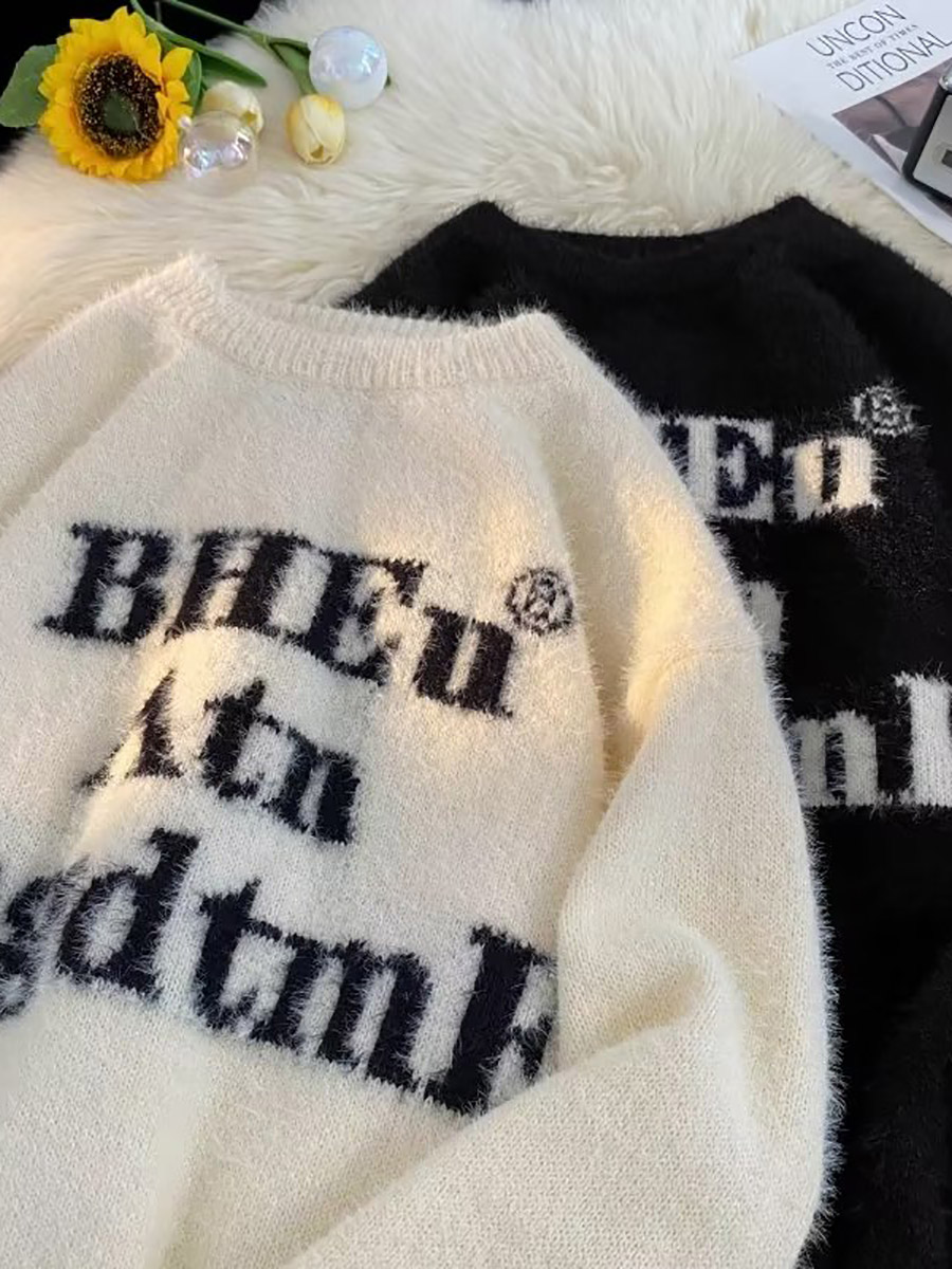 毛衣男款秋冬季美式复古慵懒风软糯套头针织衫高级感小众宽松线衣