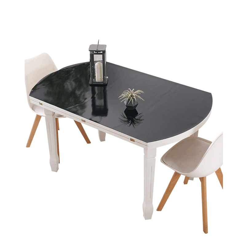 餐桌布椭圆形纯黑色tpu免洗