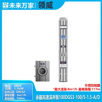 领威永磁高速深井泵100DGS3  1.5KW-11KW  未来万家