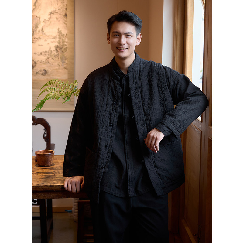 【照本堂】2025冬季新款男装国风高档棉麻双层盘扣保暖棉衣M12833,男装,棉衣,淘宝优惠券,粉丝福利购,淘宝优惠卷