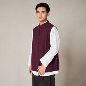 五盘扣20支马夹原创设计中国风男款 照本堂棉麻 背心上衣M1215