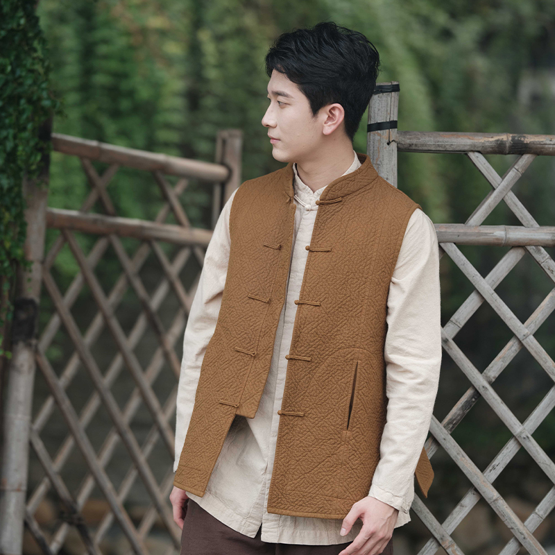 照本堂高档棉麻中式国风马甲